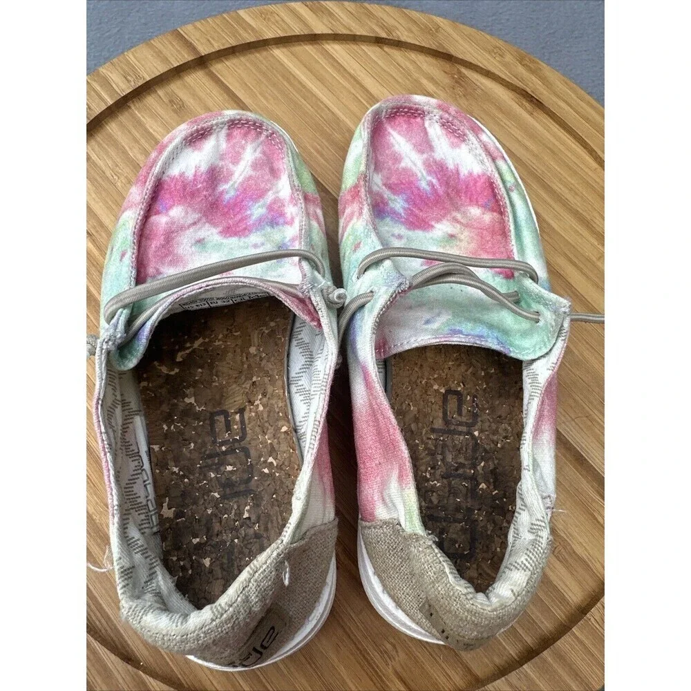 Hey Dude Wendy Boho Mandala Tie Dye‎ Slip On Shoes Youth Size K 13 Pink Green